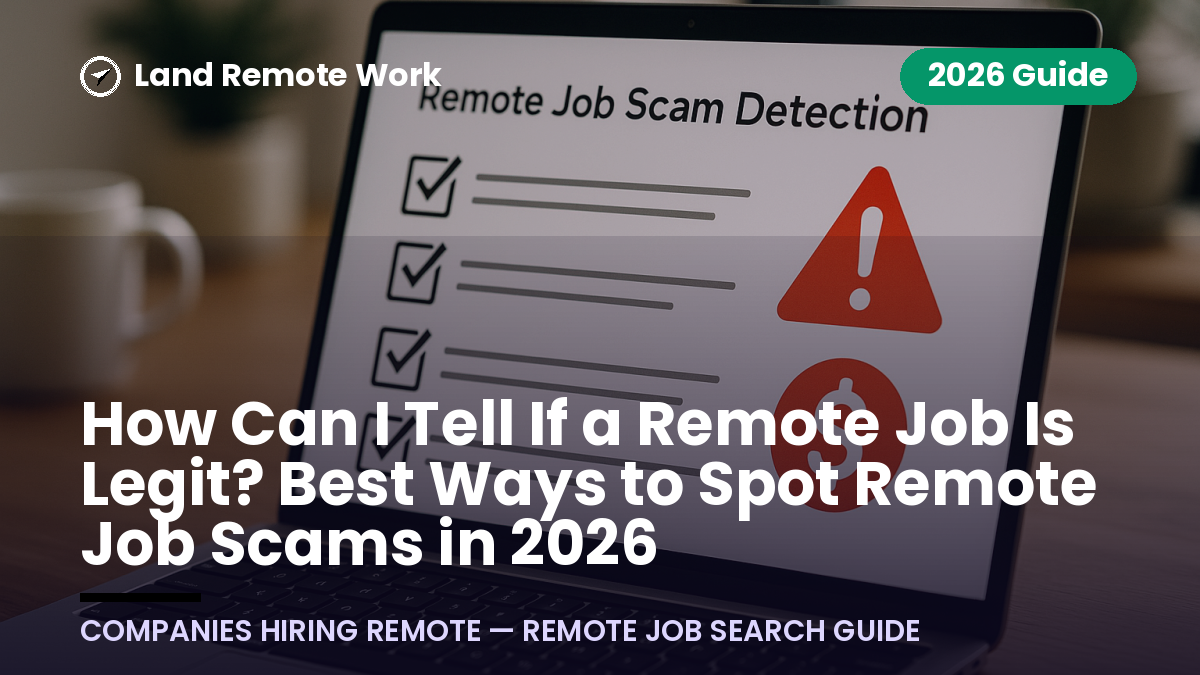 How Can I Tell If a Remote Job Is Legit? Best Ways to Spot Remote Job Scams in 2026