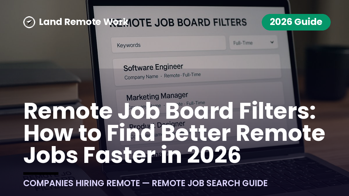 Remote Job Board Filters: How to Find Better Remote Jobs Faster in 2026