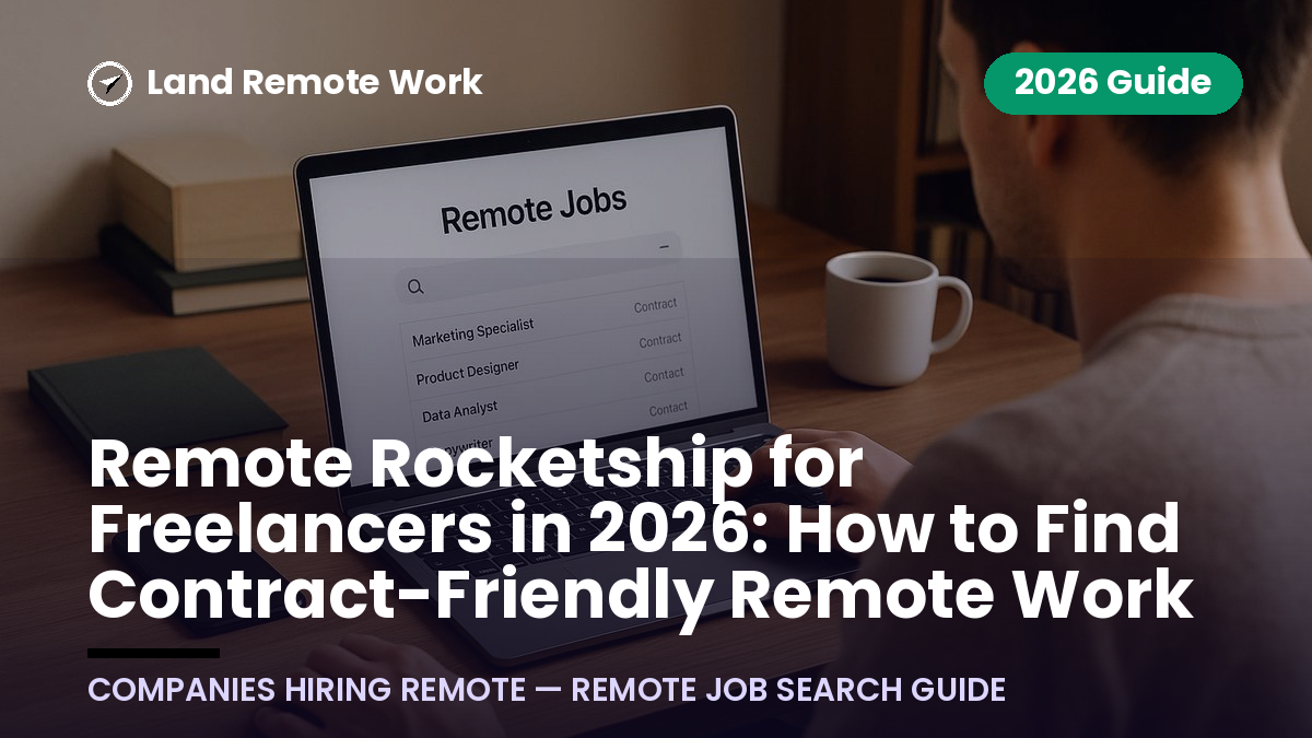 Remote Rocketship for Freelancers in 2026: How to Find Contract-Friendly Remote Work Leads