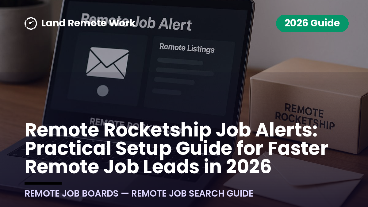 Remote Rocketship Job Alerts: Practical Setup Guide for Faster Remote Job Leads in 2026