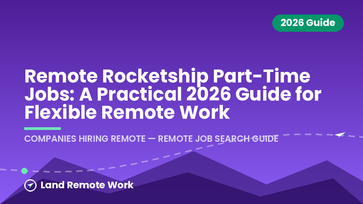 Remote Rocketship Part-Time Jobs: A Practical 2026 Guide for Flexible Remote Work