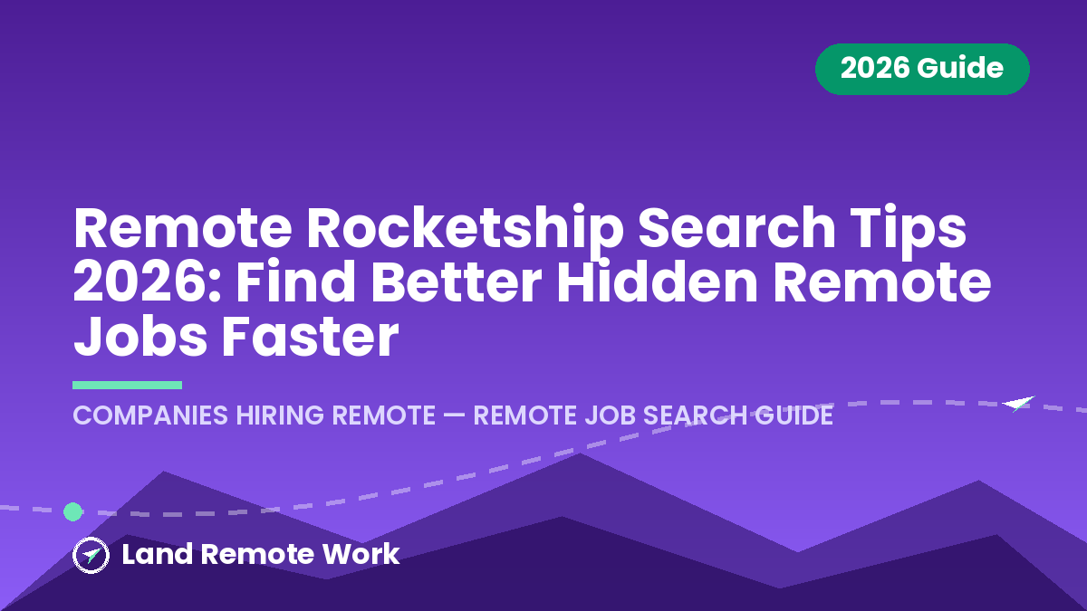 Remote Rocketship Search Tips 2026: Find Better Hidden Remote Jobs Faster