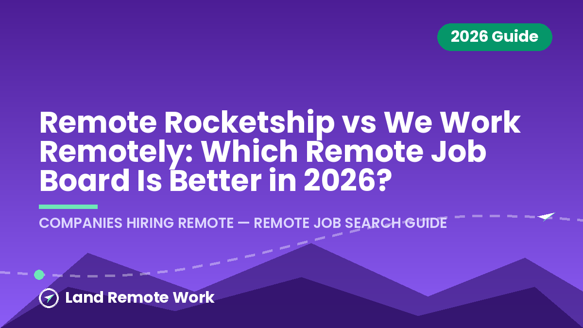 Remote Rocketship vs We Work Remotely: Which Remote Job Board Is Better in 2026?