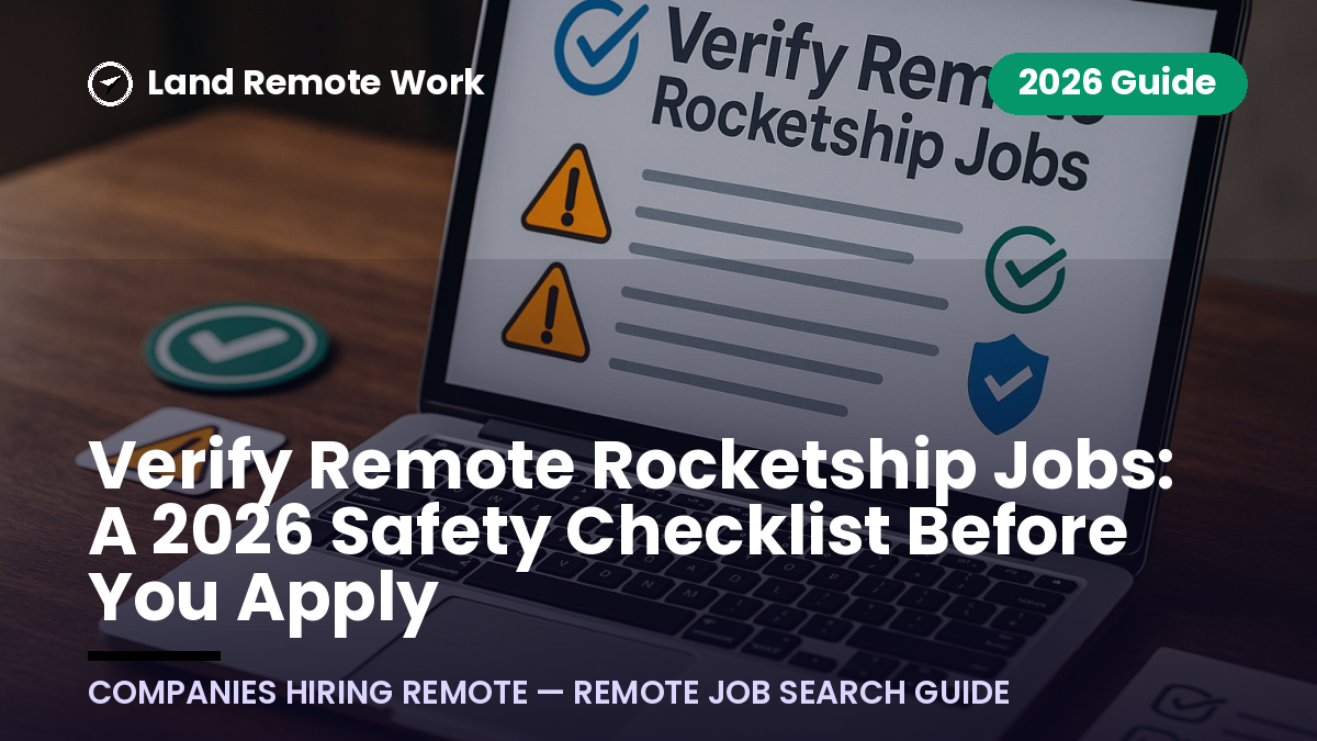 Verify Remote Rocketship Jobs: A 2026 Safety Checklist Before You Apply