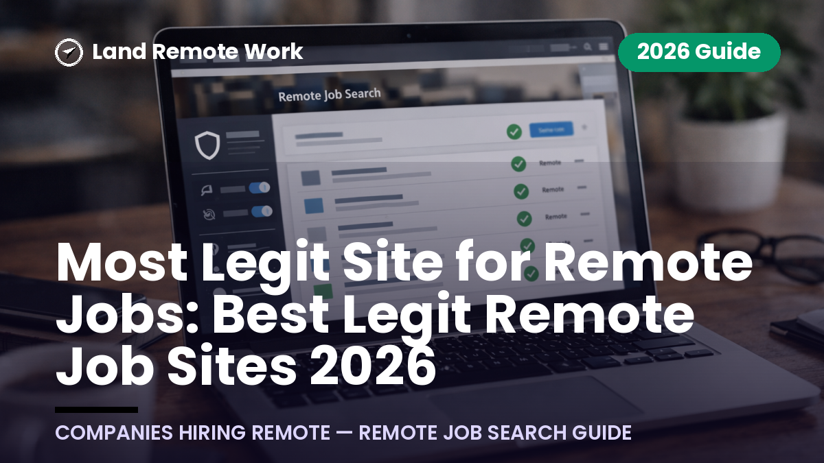 Most Legit Site for Remote Jobs: Best Legit Remote Job Sites 2026