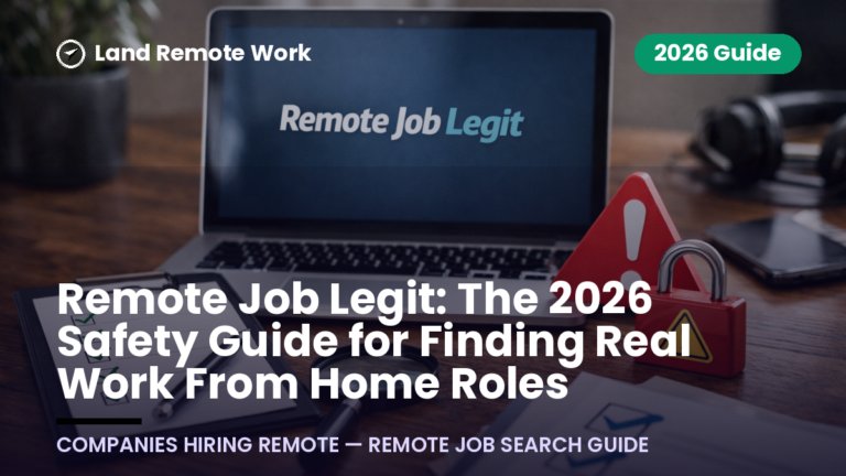 Remote Job Legit: The 2026 Safety Guide for Finding Real Work From Home Roles