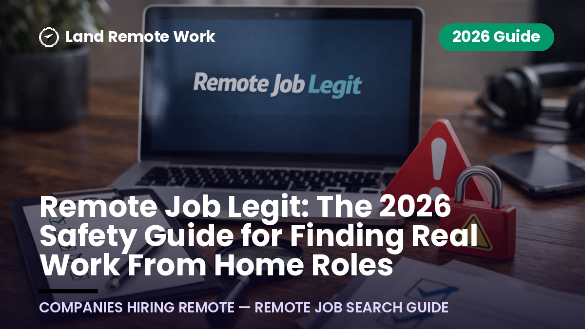 Remote Job Legit: The 2026 Safety Guide for Finding Real Work From Home Roles